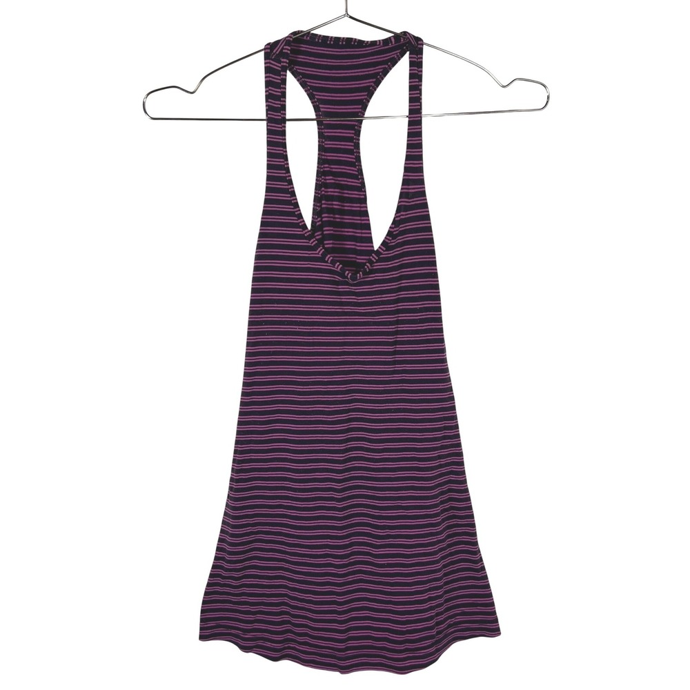 Lululemon Athletic Purple Stripedβ Tank Top Racerback V-Neck Size 2